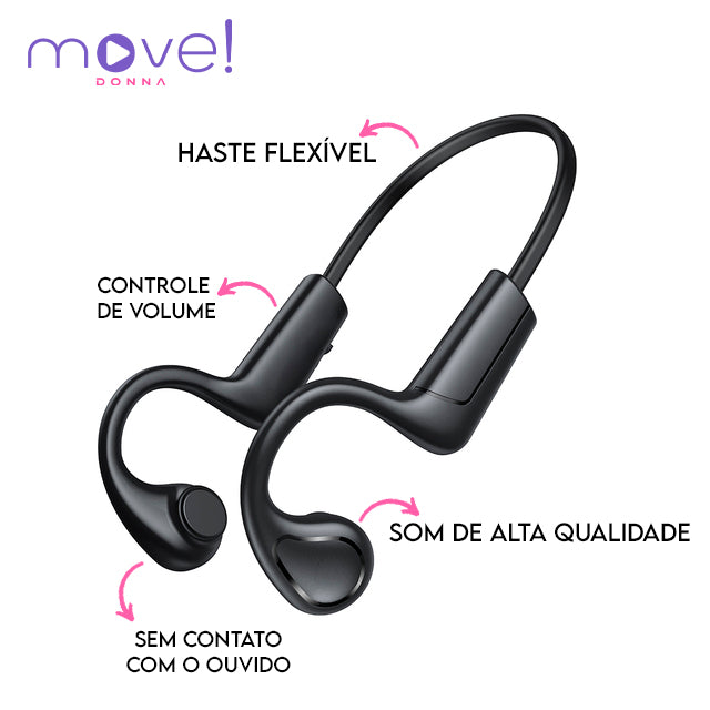 [LIQUIDAÇÃO] - EASYPHONE 5.1® - Fone de Ouvido por Condução Óssea Bluetooth Resistente à Água / (PDD40)