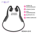 [LIQUIDAÇÃO] - EASYPHONE 5.1® - Fone de Ouvido por Condução Óssea Bluetooth Resistente à Água / (PDD40)